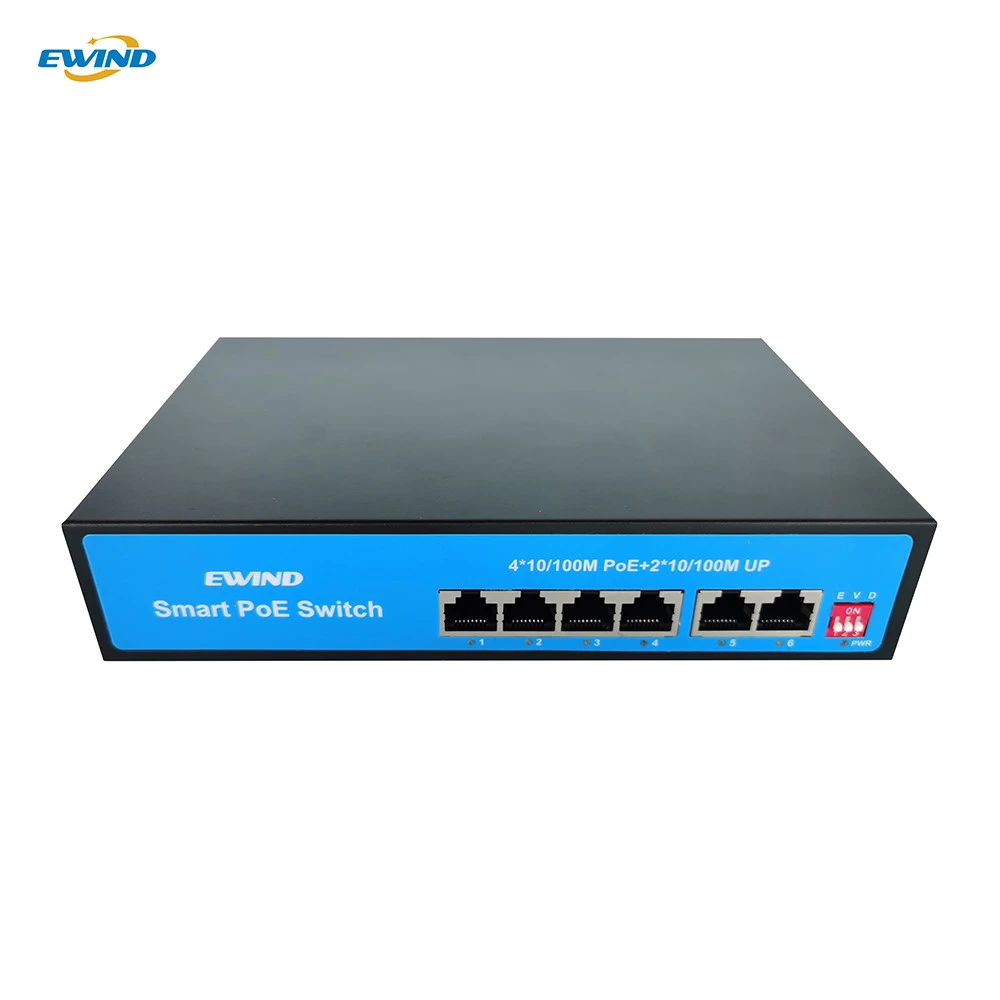 Vlan Design IP Camera CCTV POE Switch 100M 4 Port Unmanaged Ethernet Switch