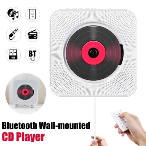 Wall Mounted CD Player Surround Sound FM Radio Bluetooth USB MP3 Disk Portable Music Player