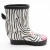 Import Waterproof Rubber Boots Cute Zebra Patterns Wellies Rain Footwear for Girls &amp; Boys from China