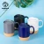 Import WF-DK-CE06 Black Ceramic Coffee Cups, Porcelain Mugs Promotional Cork Ceramic Coffee Mug with Lid Wholesale from China