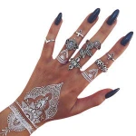 White lace&black lace temporary india henna tattoo stencil