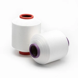 White nylon spandex covered yarn scy machine knitting yarn 2075 spandex polyester covered yarn 75D36F