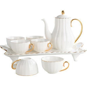 Whole Set Tea Cups and Saucers Cappuccino Cups Coffee Cups White Teacup Set