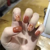 Wholesale 24 pcs DIY Nail Art Artificial Fingernails Red Beauty Nails Tips Stickers