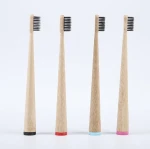 Wholesale 100% biodegradable natural bamboo wood handle charcoal carbon bristle eco friendly toothbrush