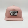 Wholesale Custom Logo High Quality 5 Panels Structured Patch Pink Snapback Hat Caps