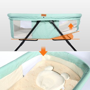 wholesale high quality baby bassinet metal coating frame mobile baby carry cot