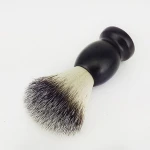 Wholesale High Quality Soft Bristle fiber Hair Solid Wood Handle Custom Black Beard Shaving Brush For Men