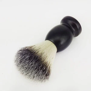 Wholesale High Quality Soft Bristle fiber Hair Solid Wood Handle Custom Black Beard Shaving Brush For Men