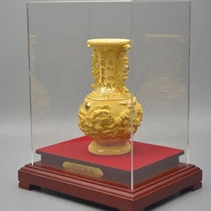 Wholesale higher quality art collectible metal vase 24k gold vase for home decoration