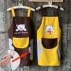 Wholesale Home Kitchen Cooking Waist Waterproof Small daisies Hand Towel Apron Cute Bear Hanging Neck Towel Apron