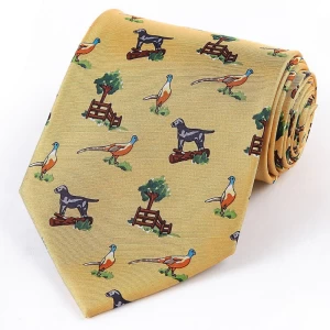Wholesale Manufacturer Custom Logo Silk Ties Man Necktie Silk Animal Tie