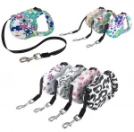 Wholesale pet fashionable retractable traction rope dog collar leash pet automatic telescopic tractor