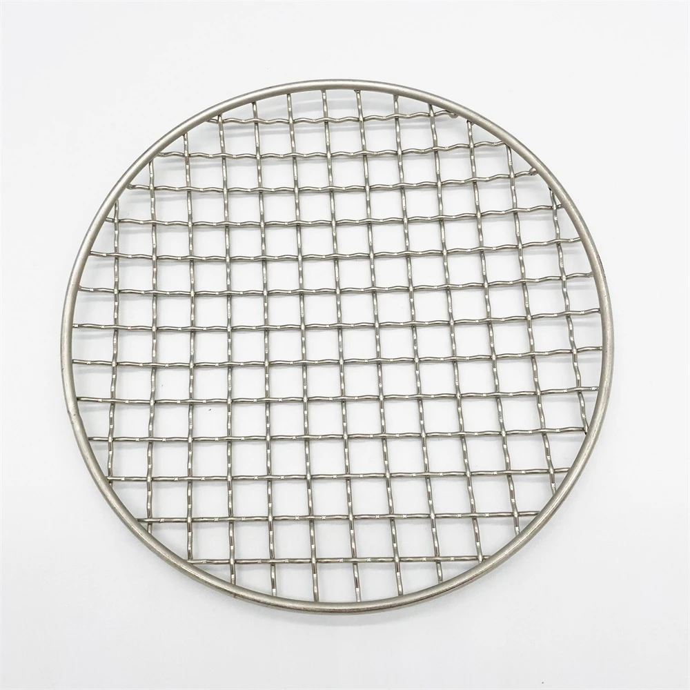 Wholesale Stainless Steel Chicken Pan Outdoor Barbecue Wire Mesh Mat Round Shape BBQ Mesh Grill