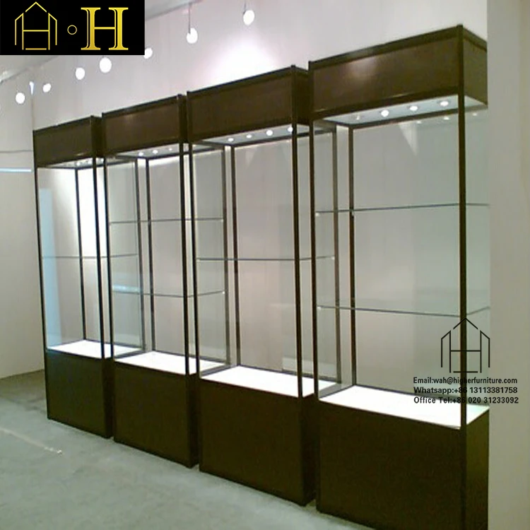 Wholesale store fixture with  glass showcase display cabinet