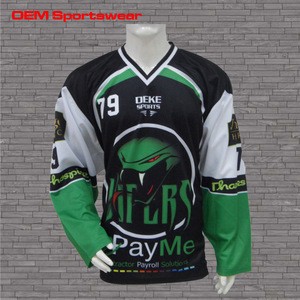Wholesale team polyester sublimation hockey jersey