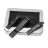 Wholesale Vegan Black Nail Clippers Set Stainless Steel 3PCS Nail Care tools Kit For Manicure Pedicure with Leather Case