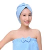 Wholesales personalized soft printed microfiber quick dry women microfiber hair drying cap towel shower cap