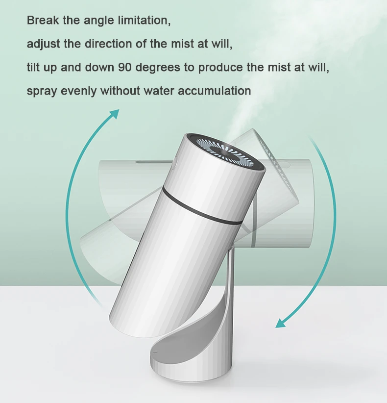 wholsale OEM modern ABS coral color and 360 degree rotation wireless Ultrasonic Cool Mist Humidifier