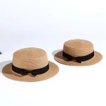 Womens Mens Fedora paper straw Hat Summer Beach Sun Straw Panama Hats And Caps