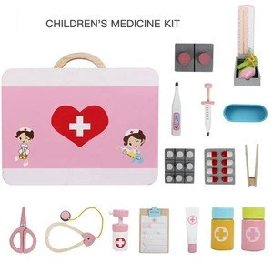 Wooden simulation medicine kit doctor toy for kid toy