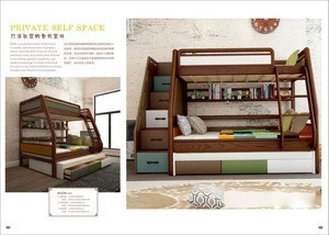 Wooden single children bunk bed for kids bed room furniture