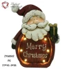 Woodlike red santa carring gift craft figurine christmas decoration supplies with led light