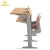 Import XJ-K30  Plywood School Furniture Floor Fixed Ladder Student Desk And Chair Set from China