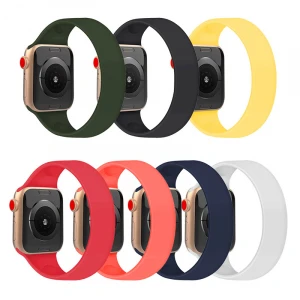 YEEYOU Sport Watch Band Straps for Apple iWatch Series 7 Elastic Rubber Silicone Bracelet 45/44/42 mm 38/40/41 mm