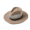 Yiwu men flat brim breathable leather band summer sun hat mexican panama paper straw hat