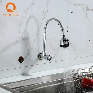 YOROOW good quality wall mounted kitchen faucet brass body torneira cozinha cold water chrome plated kitchen sink tap