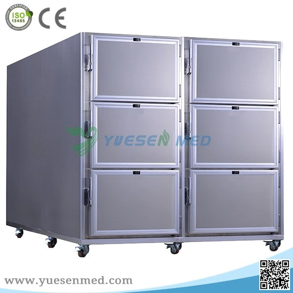 YSSTG0106B stainless steel six body morgue freezer funeral equipment