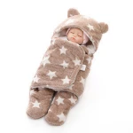 Z 327 Baby sleeping bags Thickened coral wool printed  newborn baby  sleep bag