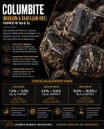 Columbite (Niobium & Tantalum Ore – Nb & Ta Source)