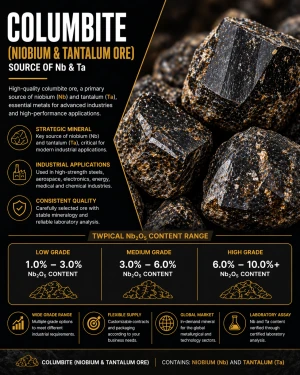 Columbite (Niobium & Tantalum Ore – Nb & Ta Source)