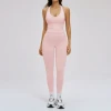 Women Halter V-Neck Sports Tank Top & High Waist Yoga Leggings 2 Piece Fitness Workout Outfit Set