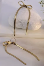 Gold Plated Bow Knot Drop Earrings for Women Fashion Jewelry
