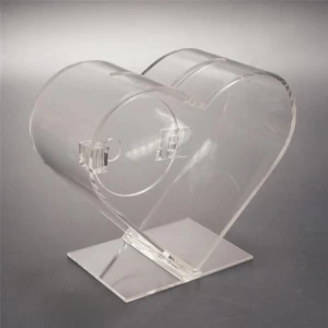 Custom clear heart shape acrylic voting box