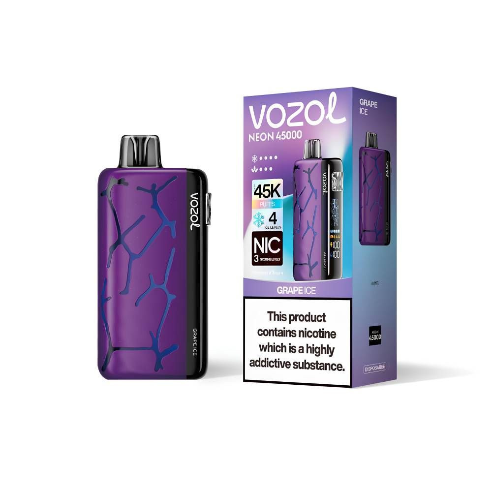 Buy Vozol Neon 45k Grape Ice Flavors Disposable Vape - E-liquid 20ml 4 Ice  Modes Rechargeable Lääne-viru County from VEG26 Vape Technology Co., Ltd,  France