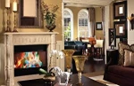 Magic fire blue color for fireplace