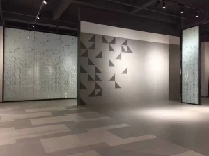 Pattern printing double glass partition