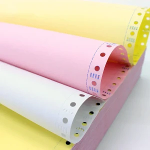 Hot sale China customized size carbonless copypaper in different gsm and colors