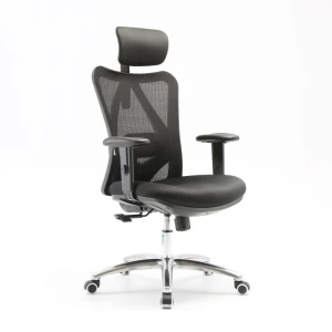Sihoo M18 Ergonomic Black Adjustable Fabric Office Chair With Armrests and Mesh Back