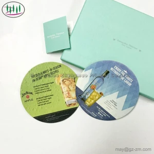 Natural Paper Coaster Heat Resistant Cup Custom Design CMYK Printing Wholesale Price