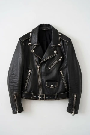 Custom Men's Premium Black Genuine Leather Biker Jacket Motorcycle Jacket OEM ODM Private Label