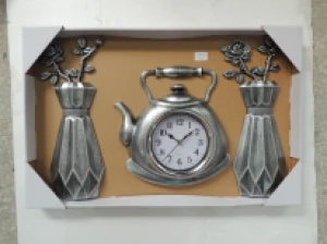 3Dwall decoration clock wall home living room plastic three-dimensional wall clock set130-203475