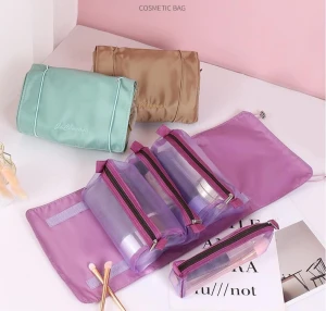 Portable Mesh Makeup Cosmetic Bag Travel Toiletry Bag
