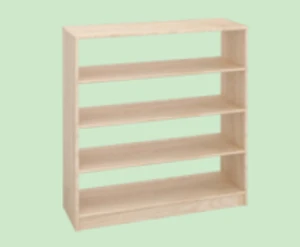 ZTX-DZ056 Solid Wood 4-Tier Open Storage Cabinet – Rubberwood Classroom Organizer, 900×300×800mm
