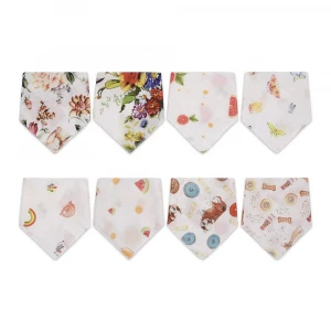 100% Cotton Muslin Baby Bandana Drool Bibs for Boys and Girls