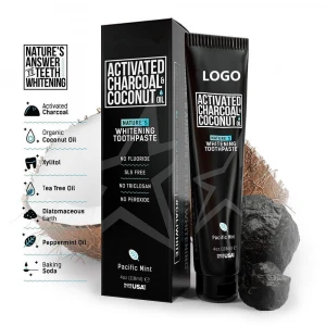100% Natural Teeth Whitening Coconut Oil &amp; Activated Charcoal Toothpaste
